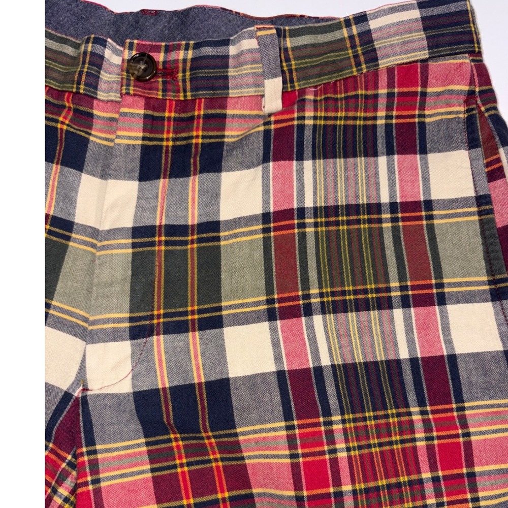 Brooks‎ Brothers 346 Plaid Cotton Shorts Men's W35 Classic Fit Casual Chino - Picture 2 of 6